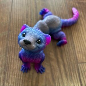 Ferret Articulated 3D Printed Toy in Blue Purple